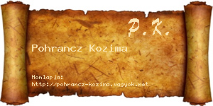 Pohrancz Kozima névjegykártya
